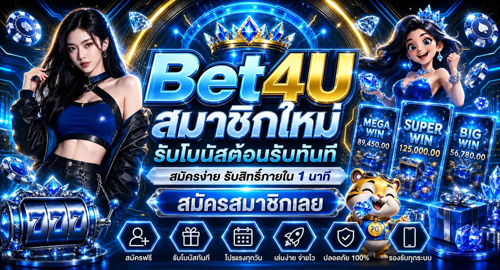 Bet4U ทางเข้าเว็บพนันออนไลน์ สมัคร ทดลองเล่นครบทุกค่าย
